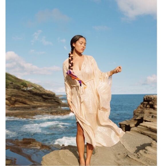 Free People Sundress Shilow Midi Dress in Ios Gold - Picture 3 of 9